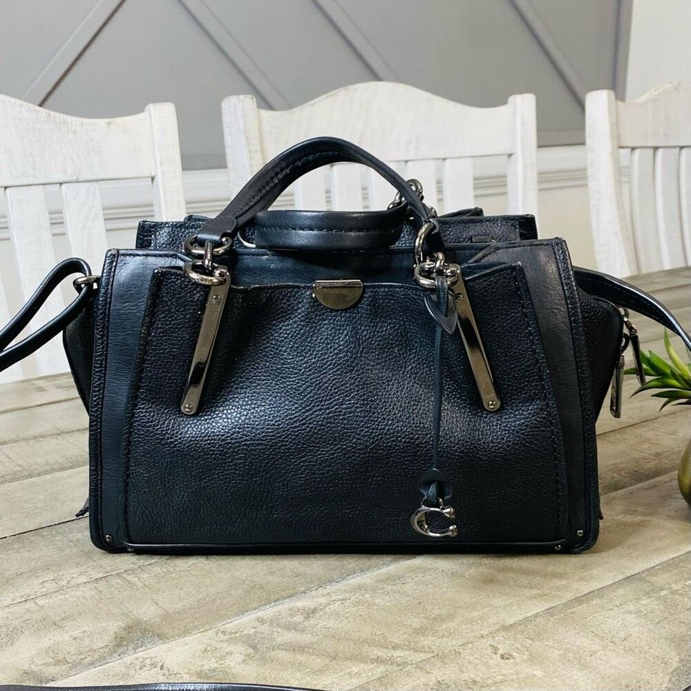 Coach 38551 Dreamer 27 Pabbled Leather Black Crossbody Bag - Picture 2 of 12